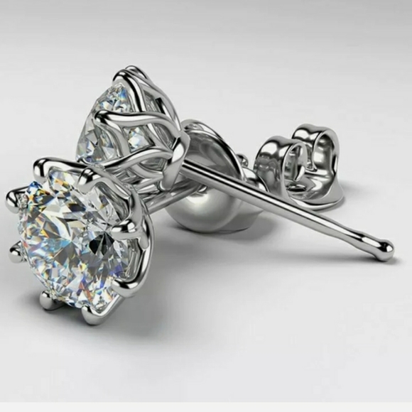 Jewelry - S925 Silver Cubic Zirconia Stud Earrings - Elegant Classy